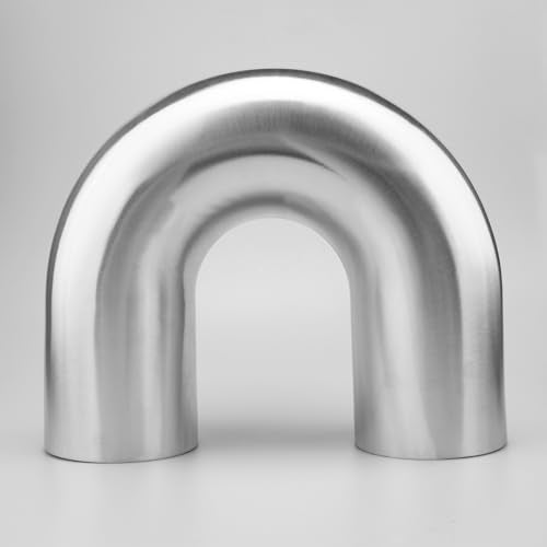 AC PERFORMANCE 4" 180° Aluminum Elbow Intercooler Air Intake Tube, Brushed - color: Silver 180, size: 4" (102mm)