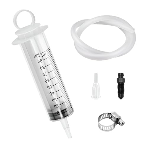 Brake Bleeder Kit, Hydraulic Disc Clutch Bleed Tool with 100ml Syringe 50cm Hose, Universal Brake Bleeding Kit Oil Fluid Extractor for Motorcycle Car Repair Maintenance