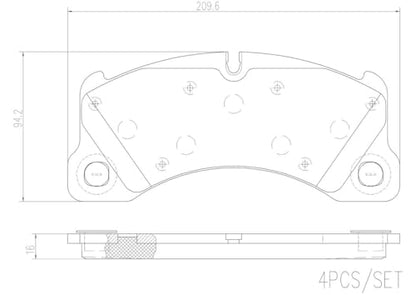 Brembo P65021N Premium Ceramic Front Disc Brake Pad Set PORSCHE/VW OE# 7P0698151