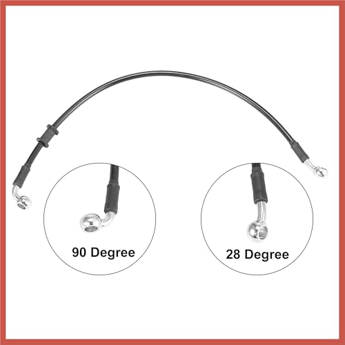 ACROPIX Universal 50cm 19.69" Motorcycle Brake Clutch Oil Hose Line Pipe Hydraulic Reinforced Stainless Steel Braided Black Car Parts