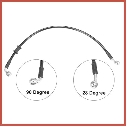 ACROPIX Universal 50cm 19.69" Motorcycle Brake Clutch Oil Hose Line Pipe Hydraulic Reinforced Stainless Steel Braided Black Car Parts