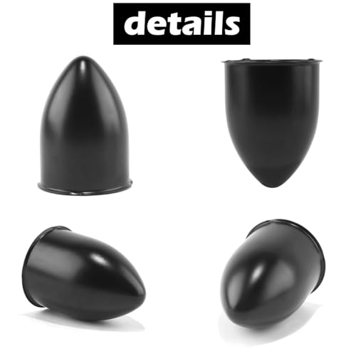 2Pcs 3.15" OD 4.5" H Pointed Top Trailer Wheel Center Caps for Rim - color: Matt Black, size: 3.15" OD 4.5" H
