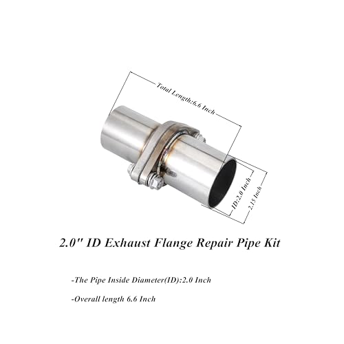 2.0'' ID Exhaust Flange Repair Pipe Kit.Stainless Steel Exhaust Welding Flange Quick Repair for Exhaust Flange Pipe With Gasket,Flange Bolt and Nut (ID 2.0") - size: 2 Bolt ID 2.0"
