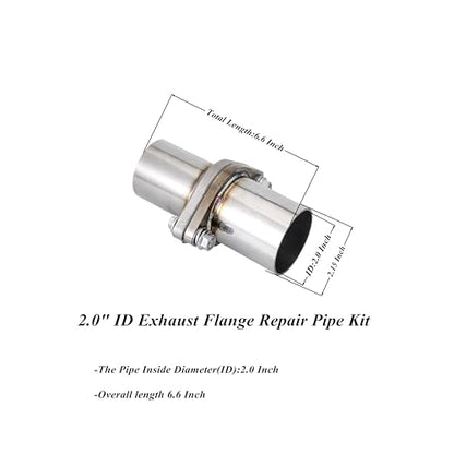 2.0'' ID Exhaust Flange Repair Pipe Kit.Stainless Steel Exhaust Welding Flange Quick Repair for Exhaust Flange Pipe With Gasket,Flange Bolt and Nut (ID 2.0") - size: 2 Bolt ID 2.0"
