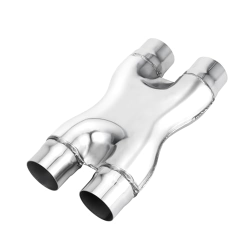 LCGP 2.25" Exhaust X Pipe, Universal 2.25" In/Out Crossover X Pipe 12" Length Polished Surface Stainless Steel Weld-on - size: 2.25 Inch, style: X Pipe-A