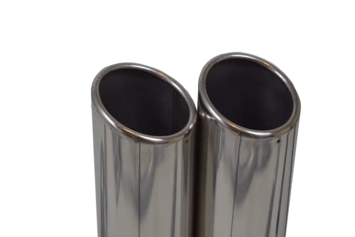 Truck Exhaust Kits - ShopLine Dual Exhaust System 2.5" Aluminized Pipe - color: Rolled Edge Polished