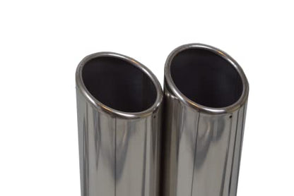 Truck Exhaust Kits - ShopLine Dual Exhaust System 2.5" Aluminized Pipe - color: Rolled Edge Polished