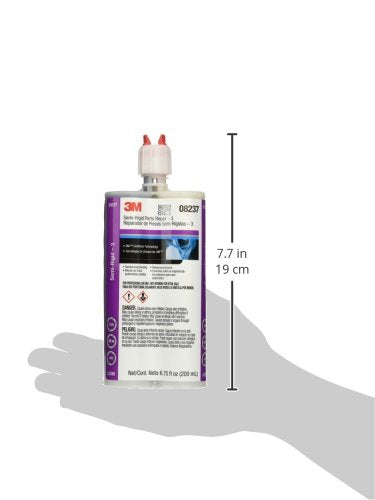 3M Semi-Rigid Parts Repair - 3, 08237, Black, 200 mL Cartridge (Pack of 6) - style: 3 Minutes (Work_Time)