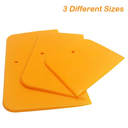 DaKuan 9-Piece Automotive Body Filler Spreader Kit - 3x4", 3x5", 3x6" Reusable PE Plastic Spreaders for Bondo, Putty, Glaze, Caulk & Paint (4,5,6 Inch)