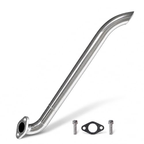 JMCHstore Header Pipe for Lifan 79cc/105cc Engine for Coleman B100 RB100, Mega Moto MMB80 MMB105, Phatmoto Gas Bike, Motovox MBX10 Orxyearth Dirt Kids Mini Bike MMK80 Go Kart (Silver) - color: silver