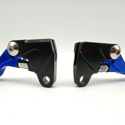 OEM Replacement Brake Clutch Levers for Kawasaki KLX110 (2002-2025) | KLX110L (2010-2025) CNC Aluminum Adjustable Handlebars | Motorcycle Control Lever Set with Easy Install (Glossy, Blue) - color: Blue, style: Glossy