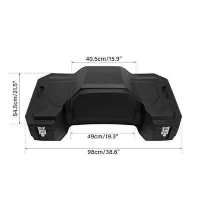 TCMT 82L ATV Part Rear Rack Back Seat Storage Pack Luggage Trunk W/Backrest Black - color: Black 82L