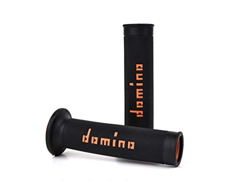 G2 by Domino Moto GP Motorcycle Grips for 7/8" (22mm) Handlebar (Pair) - color: Black / Orange