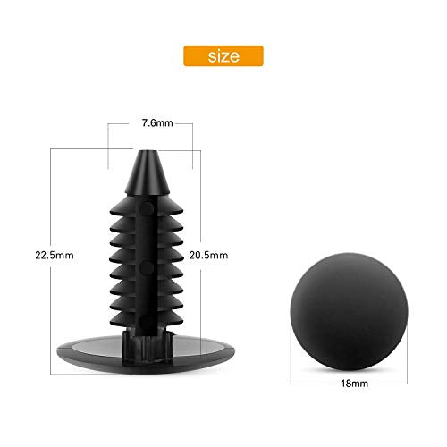 GOOACC GRC-18 100PCS 7mm 8mm 10mm Nylon Push Expansion Screws Replacement Kit,Bumper Fastener Rivet Clips GM 21030249 Ford N807389S - color: 100 Clips