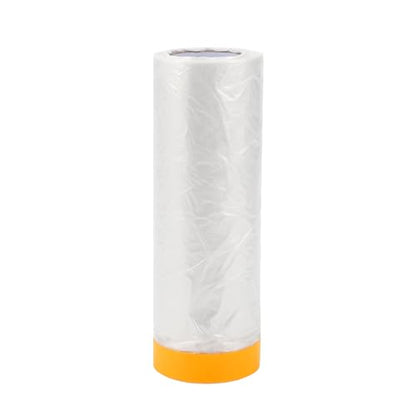 1 Pcs for Wall Covering Frames Cars Auto Body Paint Supplies Pre-Taped Masking Film Plastic Cover 1000x180cm / 32.81ftx70.87" White Orange PE Film