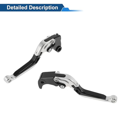 Short/Long Brake Clutch Levers for Kawasaki Ninja ZX6R 636 00-04 - color: Silver Tone Head Black Handle