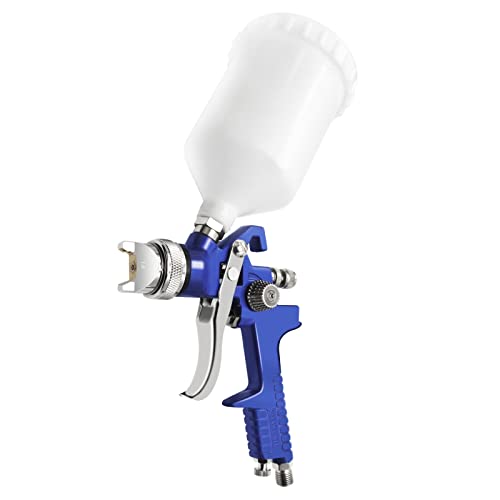 HVLP Spray Gun Gravity Feed, 600CC Capacity, with 1.4mm Nozzle Professional Air Paint Sprayer Spray Guns for Painting Cars - color: Blue, size: 1.4 mm Nozzle-600 cc-Blue