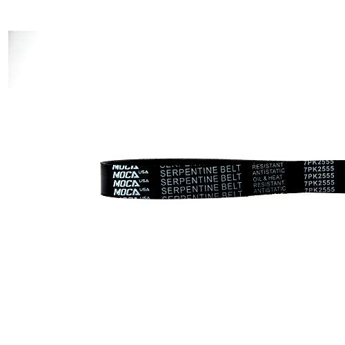 MOCA 7PK2555 EPDM Serpentine Belt for 95-98 Dodge B1500/B250 3.9L 5.2L & 99-03 Dodge Ram 1500 Van 5.2L 5.9L & 04-06 Audi A8 Quattro & Volkswagen Phaeton 4.2L V8 - size: 7PK2555