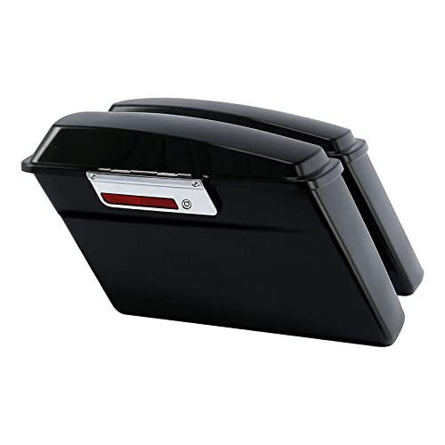 TCMT Matte Hard Saddlebag + Conversion Bracket Kit Fit For Harley Softail Heritage Deluxe Models 1984-2017 (except for Deuce Model Softail Slim Models) - color: Black Conversion Brackets, size: Style G Matte Black