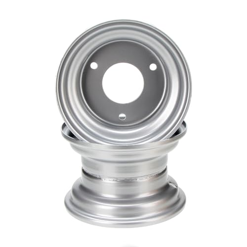 7" ATV Wheel, 7 inch GoKart Rim with 3 lugs Fits for 110-125cc ATV, Go-Kart, 3 Bolts Go Kart Wheel Rim for Quad 16x8-7 Tires (Silver) - color: Silver