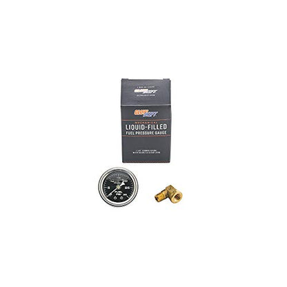 GlowShift Liquid Filled Black 30 PSI Fuel Pressure Gauge, 1-1/2" 38mm