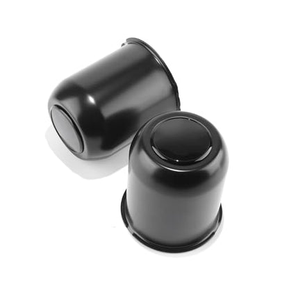2Pcs 3.74" Stainless Trailer Wheel Center Caps, 4.33" H Matte Black - color: Matte Black, size: 3.74" Hub 4.33"H