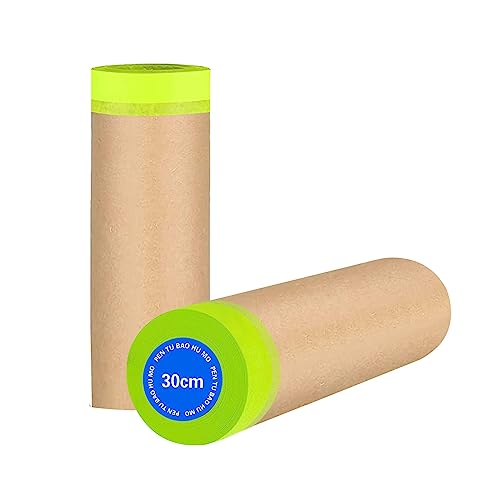 Tape and Drape, 12” x 100 feet Masking Paper for Painting, 2 Pack - size: 12",100ft