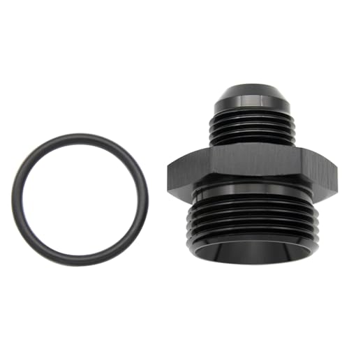 High Flow Radius Straight Aluminum 10AN Male Flare to 16AN ORB o ring Boss Port Fuel Pump Rail Adapter Fitting, Black - color: 1 PCS, size: 10AN to 16 AN ORB