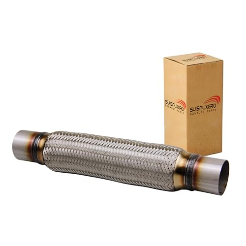 Exhaust Flex Pipe Universal Type 100% Stainless Steel For Heavy Duty and Cars (1 PC, 2.25X12X16) - size: 2.25X12X16
