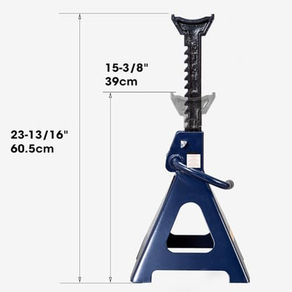 Big RED Jack Stands 6 Ton with Double Locking, 14.2-23.8 inch Adjustable Height for Lifting Cars, SUV, Van, 12000 lb Capacity, 1 Pair - size: 6t double locking blue