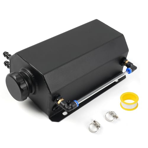 Universal 2L Coolant Overflow Tank,Aluminum Coolant Reservoir Tank, Black - size: 2L-Black
