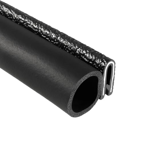 TRIM-LOK Trim Seal, Edge Trim with Side Bulb, Fits 0.625-Inch Bulb, 1/16-Inch Edge, 25-Foot Length, Black Pebble Finish, Flexible PVC Plastic Trim with EPDM Rubber Weather Stripping - style: 0.625" Bulb, 1/16" Edge, 9/16" Leg, 25 Feet