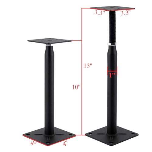 Mini Screw Jack, 10'' to 13'', Telescoping Floor Joist Support Jack, Black, 2-Pack - size: 10"-13"