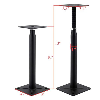 Mini Screw Jack, 10'' to 13'', Telescoping Floor Joist Support Jack, Black, 2-Pack - size: 10"-13"