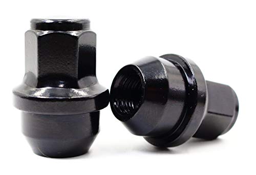 Set of 24 Veritek 14x1.5mm 13/16 Hex 1.7 Inch 44.5mm Length Black OEM Factory Style Large Acorn Seat Lug Nuts for Ford F-150 Expedition Lincoln Navigator Factory Wheels