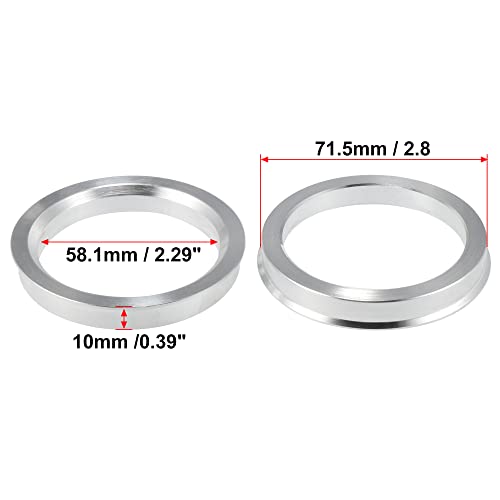 X AUTOHAUX 4pcs OD 71.5mm to ID 58.1mm Aluminium Alloy Car Hub Centric Rings Wheel Bore Center Spacer - size: 58.1mm