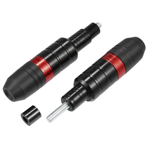 Motoforti M8 Motorcycle Frame Slider Anti-Fall Stick, Exhaust Anti Crash Falling Protector, for Honda for Yamaha, CNC Aluminum Alloy ABS, Red, 2pcs - color: Red