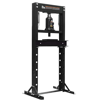 BIG RED ATY20011BR Torin Steel H-Frame Hydraulic Shop Press, Up to 28-Inch Working Range with 2 Press Plates: 20 Ton (40,000 lb) Capacity, Black - size: 20 Ton (40,000 lbs)