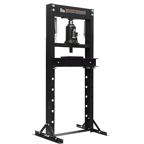 BIG RED ATY20011BR Torin Steel H-Frame Hydraulic Shop Press, Up to 28-Inch Working Range with 2 Press Plates: 20 Ton (40,000 lb) Capacity, Black - size: 20 Ton (40,000 lbs)