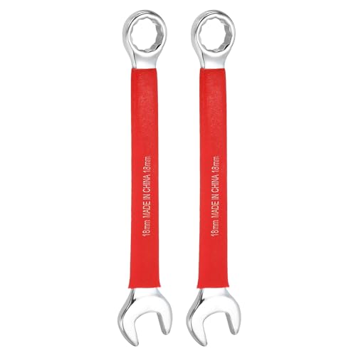HARFINGTON 2Pcs Metric Combination Wrench 18mm 12-Point Box & Open End CR-V - size: 18mm