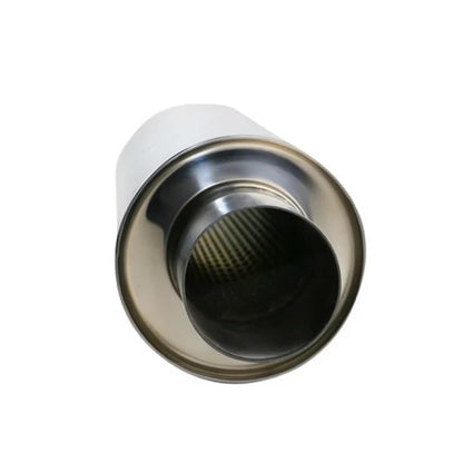 3" Inlet/Outlet Universal Exhaust Resonator – 16" Long Straight-Through Muffler, 1.5mm Thickness Polished Stainless Steel - size: 3" Inlet/Outlet