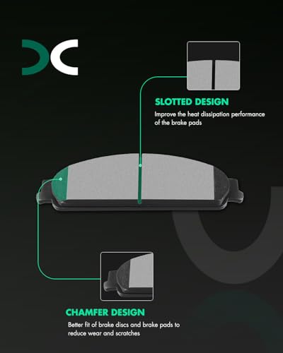SCITOO Disc Brake Pads Sets Semi-Metal 8pcs Fit For Ford For Taurus 2008-09 - size: Front D1070 & Rear D1071