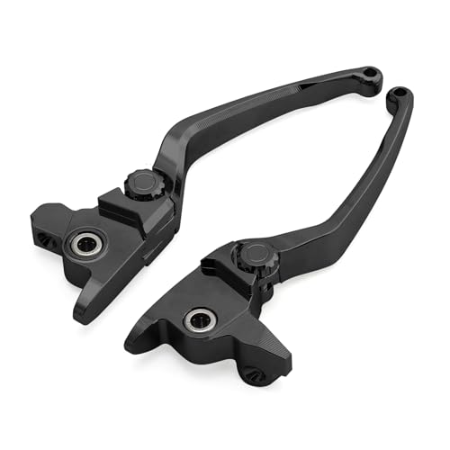 Motorcycle Levers Brake Clutch Handle Lever Adjustable Fit for Harley 2017-2020 Touring Road King Electra Glide Road Glide Street Glide 2019-2020 Trike Tri Glide Freewheeler (Short, Black) - color: Black