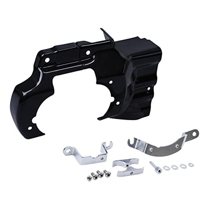 TCT-MOTORPARTS Black Engine Transmission Interface Trim Cover Fits for Harley Softail Deluxe FXST FXSTC 2007-2017 - color: Black