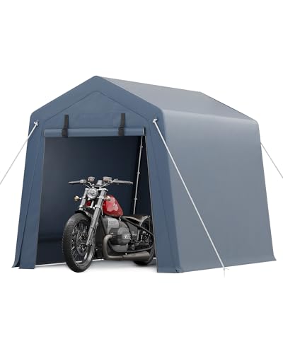 GAOMON 6x6FT Motorcycle Shelter - Heavy-Duty Steel Frame, Weatherproof PE Fabric Cover, All-Weather Protection, Easy Assembly, Compact Storage for Bikes