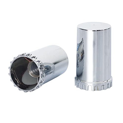ABS Plastic Chromed Hubcaps Front and Rear Wheel Axle Cover Set with 33mm Thread-On Lug Nut Covers for Semi Trucks (Flat) - color: Flat