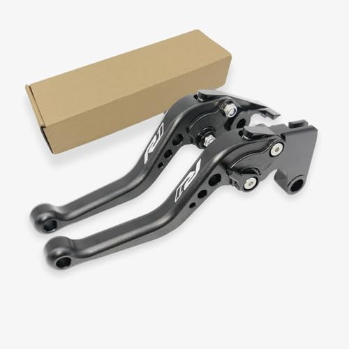 R1 Short Clutch Brake Levers for Yamaha YZFR1 1999-2024 YZF R1 R1M RS 2016 Motorcycle Accessories Adjustable Control Handles (Black_Matte, YZF R1 1999-2001) - color: BLACK_MATTE, size: YZF R1 1999-2001