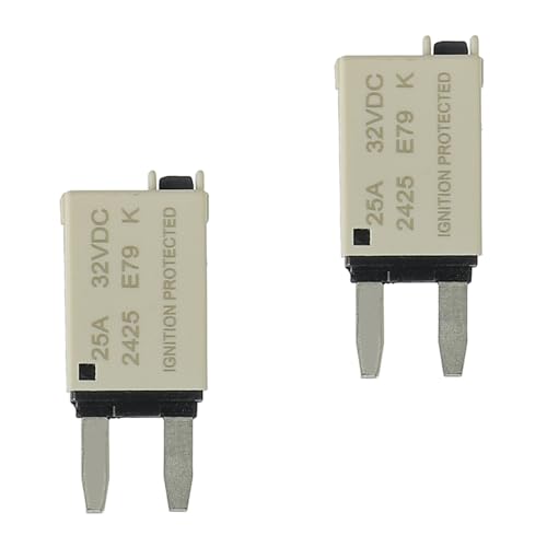 25A DC 12V-32V Manual Reset Circuit Breaker ATM Low Profile T1 Mini Blade Fuses Breakers for Car Trucks Marine Boat RV Solar and More,2 Pack - style: E79-ATM-Manual Reset
