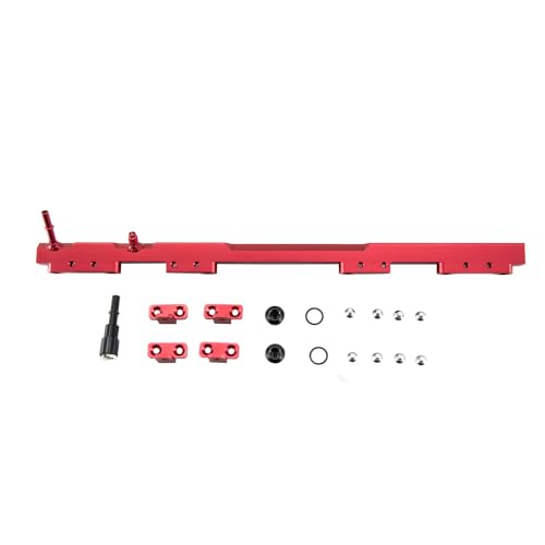 Red Fuel Rails for 1988-2006 Jeep Cherokee XJ Wrangler TJ YJ Billet Aluminum Performance Fuel Rail 1989 1990 1991 1992 1993 1994 1995 1996 1997 1998 1999 2000 2001 2002 2003 2004 2005 - size: Red
