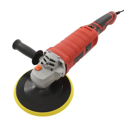 Car Buffer Polisher, 1580W 6 Inch Rotary Buffer Polisher Waxer, 500-3500 RPM, 7 Dial Settings, Foam & Wool Pads Included – Professional Handheld Electric Polishing/Waxing Machine (Red) - color: Red